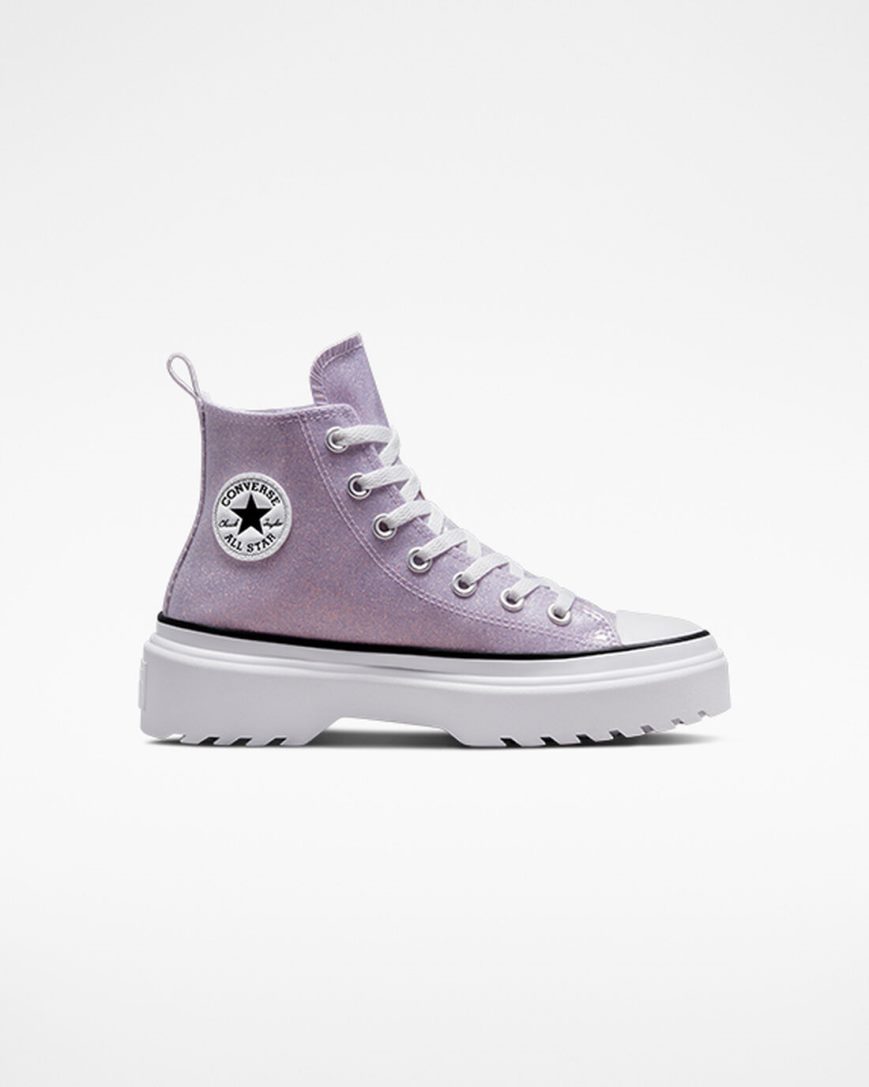 Topanky Na Platforme Converse Chuck Taylor All Star Lugged Lift Glitter Vysoke Dievcenske Nachový Biele Čierne | SK BECM116